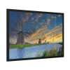 Wind Turbine in Sunset Framed Poster