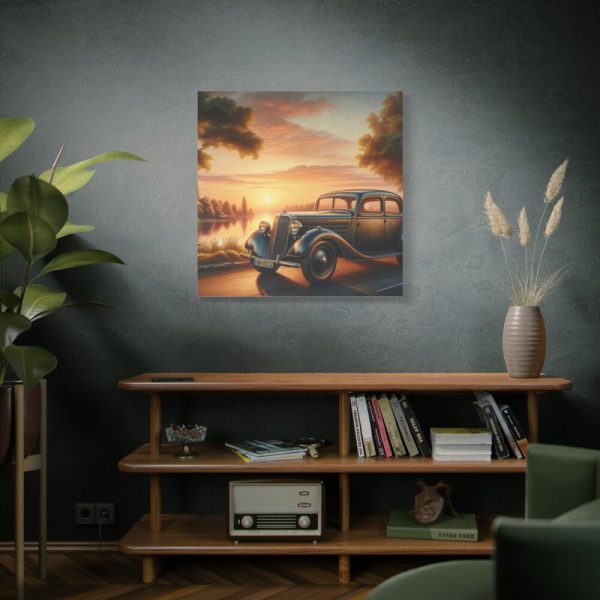 101419-34.jpg Vintage Car Parked on the Road Standard Canvas