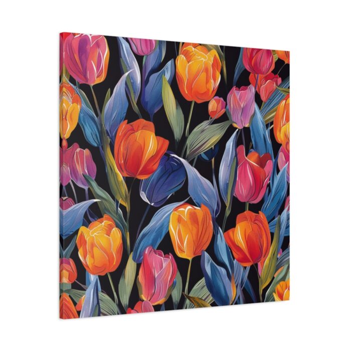 Colorful Tulip Pattern Standard Canvas - Image 1