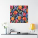 Colorful Tulip Pattern Standard Canvas - Image 3