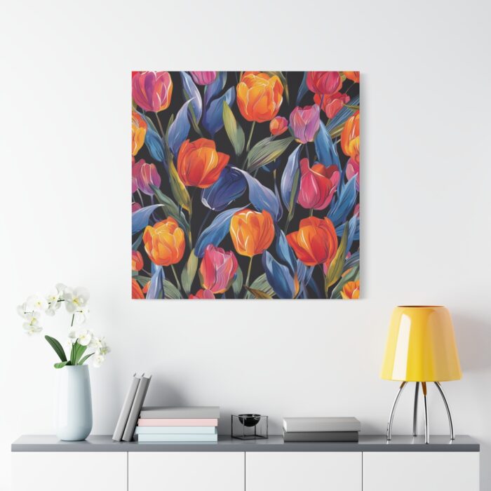 Colorful Tulip Pattern Standard Canvas - Image 3
