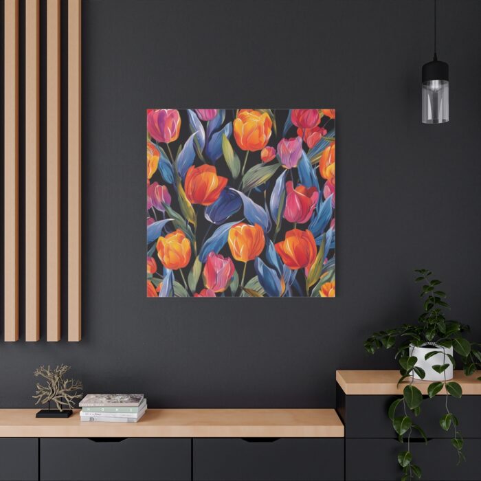 Colorful Tulip Pattern Standard Canvas - Image 4