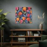 Colorful Tulip Pattern Standard Canvas - Image 5