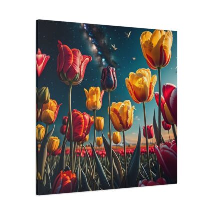 Tulips Under Sky Night Standard Canvas