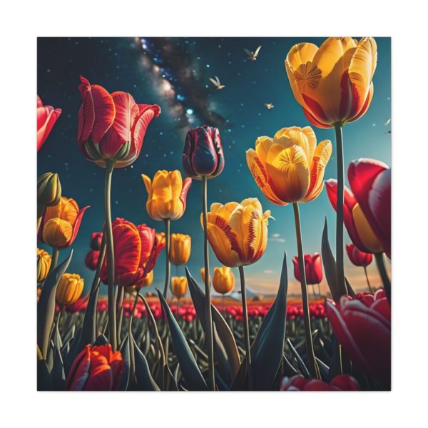 Tulips Under Sky Night Standard Canvas