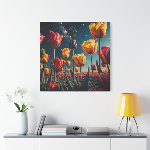 Tulips Under Sky Night Standard Canvas