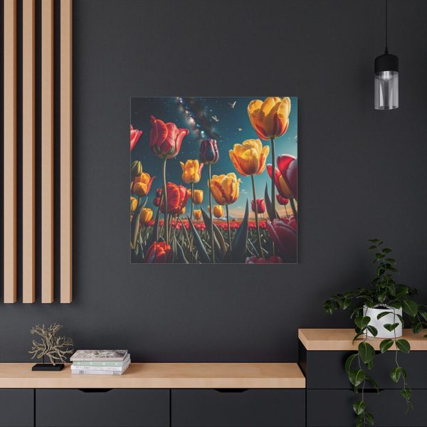 Tulips Under Sky Night Standard Canvas