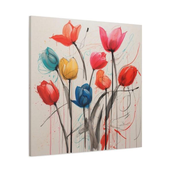 Colorful Abstract Tulips Art Standard Canvas