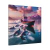 101419-90.jpg Dolphins And Ship Art Print Standard Canvas