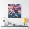 101419-92.jpg Dolphins And Ship Art Print Standard Canvas