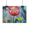 Tulip Flower and Mouse at Night Poster