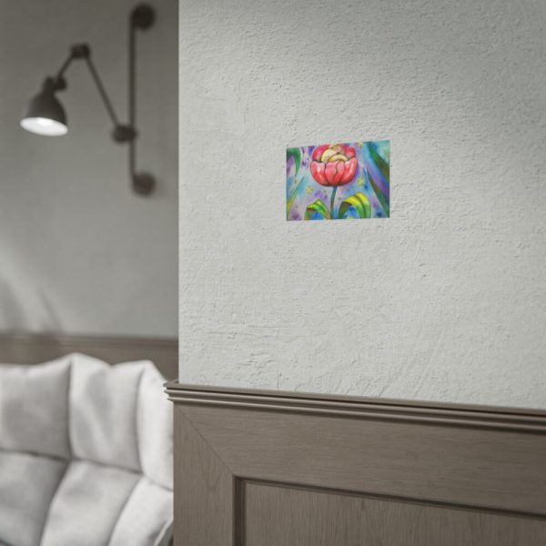 Tulip Flower and Mouse at Night Poster