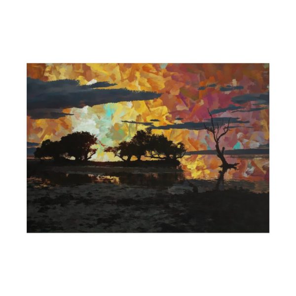 Landcape Sunset in Summer Poster