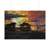 Landcape Sunset in Summer Poster