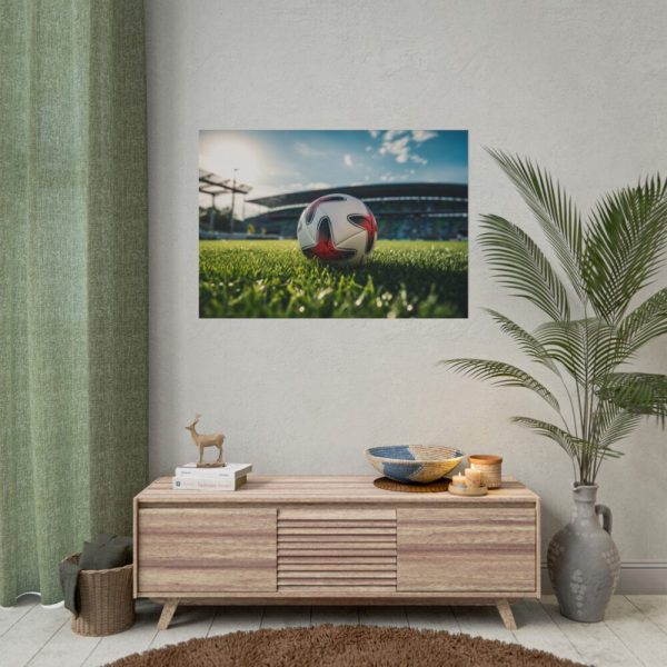 Soccer Ball On The Field Poster