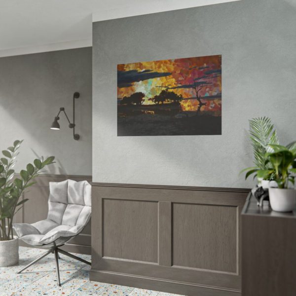 Landcape Sunset in Summer Poster