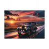 101875-241.jpg Vintage Car Driving on Road Poster