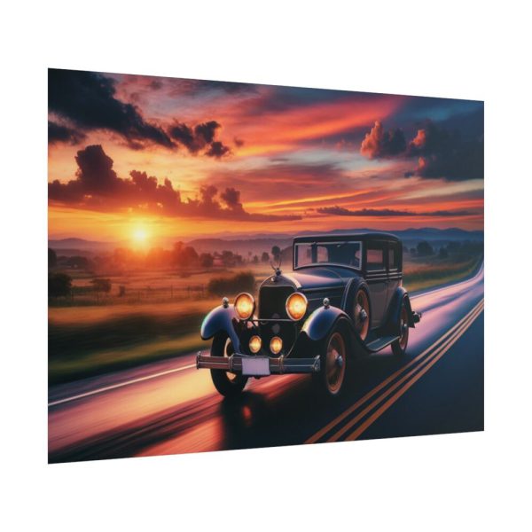 101875-242.jpg Vintage Car Driving on Road Poster