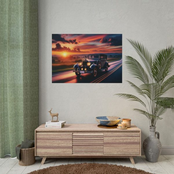 101875-243.jpg Vintage Car Driving on Road Poster