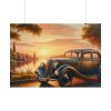 101875-246.jpg Vintage Car Parked on the Road Poster