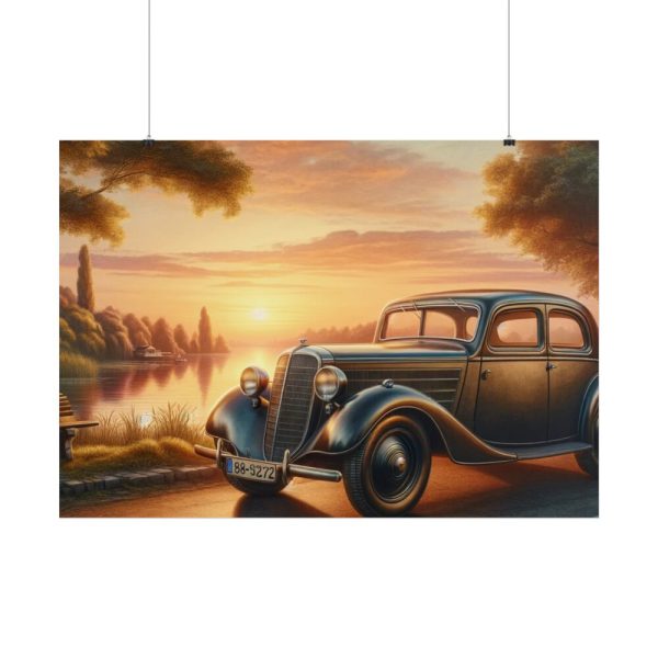 101875-246.jpg Vintage Car Parked on the Road Poster