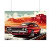 Classic Red Muscle Car Poster