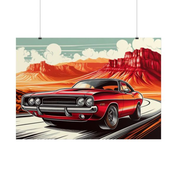Classic Red Muscle Car Poster