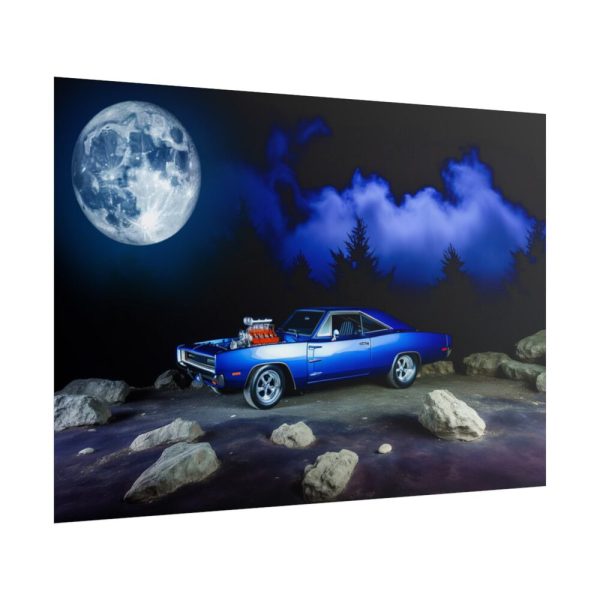 101875-277.jpg Muscle Car Under a Full Moon Poster