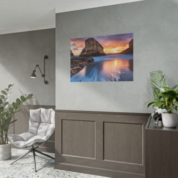 101875-29.jpg Shark Fin Cove During Sunset Poster