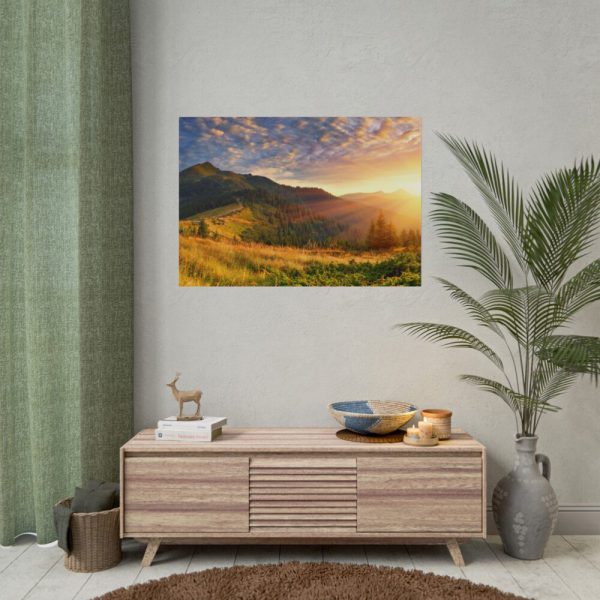 Beautiful Mountain Glow in Sunset Poster