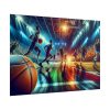 101875-307.jpg Basketball Court Scene With Players in Action Poster