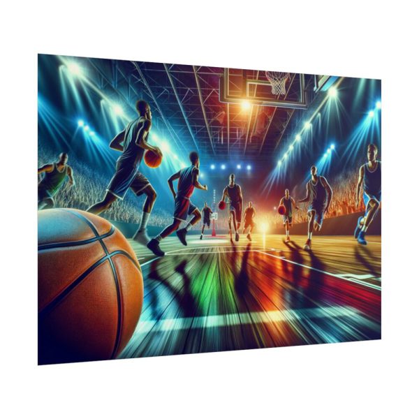 101875-307.jpg Basketball Court Scene With Players in Action Poster