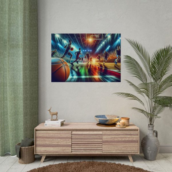 101875-308.jpg Basketball Court Scene With Players in Action Poster