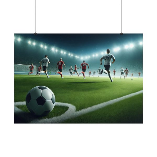 101875-321.jpg Soccer Game with Players in Action Poster