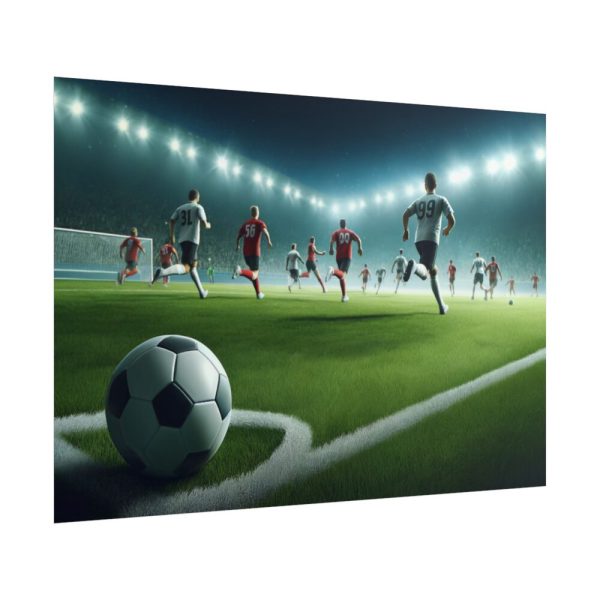 101875-322.jpg Soccer Game with Players in Action Poster