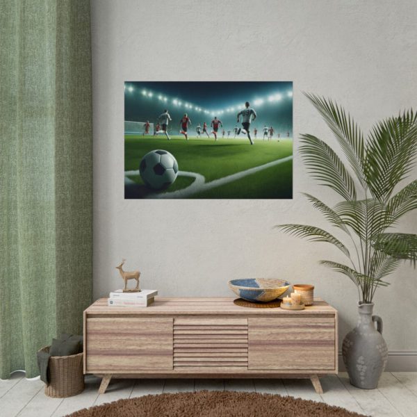 101875-323.jpg Soccer Game with Players in Action Poster