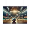 101875-346.jpg Volleyball Game with Players Poster