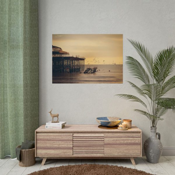 Pier Seagull Ocean Poster
