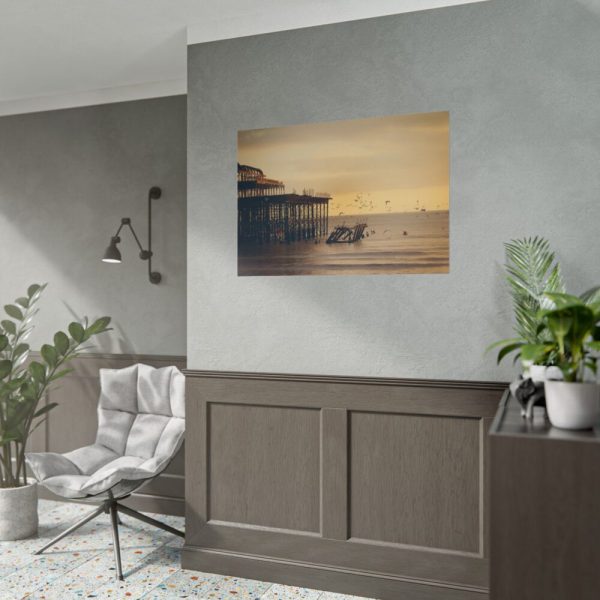 Pier Seagull Ocean Poster