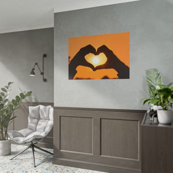 Heart Hands Frame the Sun Poster