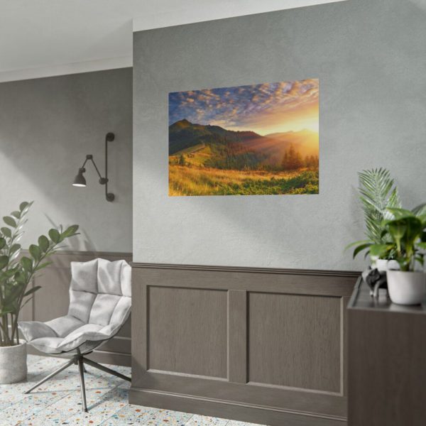 Beautiful Mountain Glow in Sunset Poster