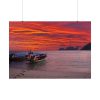 101875-451.jpg Two Boats Moored on Beach Poster