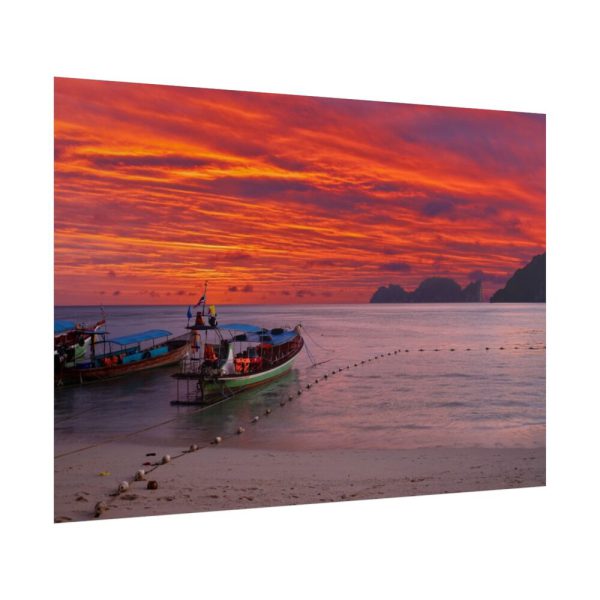 101875-452.jpg Two Boats Moored on Beach Poster