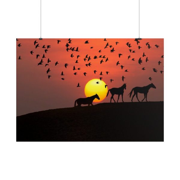 101875-46.jpg Horse Silhouette During Sunset Poster