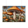 101875-501.jpg Mushrooms Butterfly Forest Art Poster