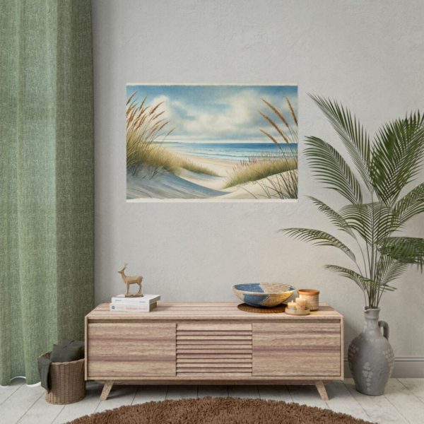 101875-533.jpg Beach Scene With Gentle Sand Dunes Poster