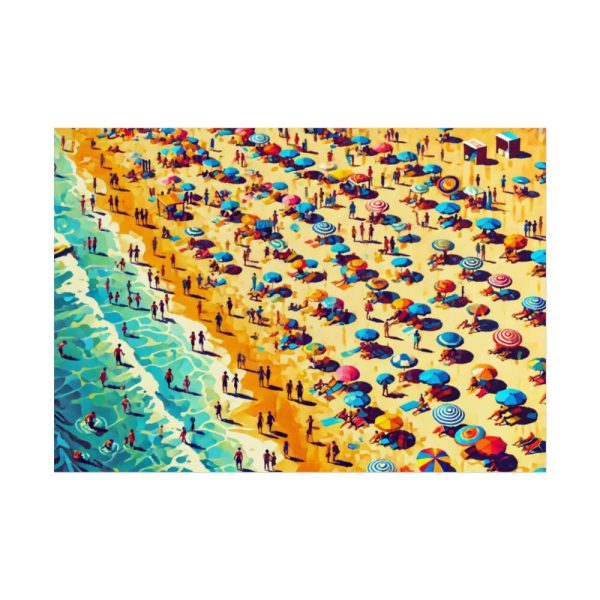 Aerial View of Vibrant Beach Scene Poster
