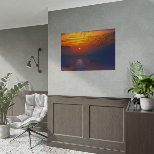 Brown Boat Near Dock Poster