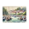 Coastal Scene With Sailboats in Marina Poster