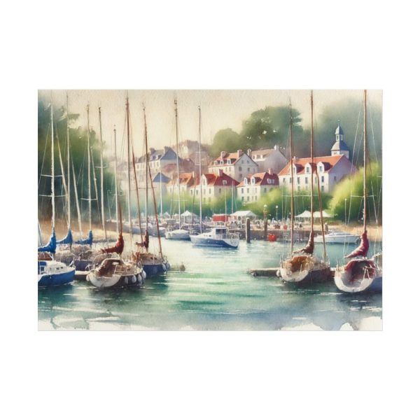 Coastal Scene With Sailboats in Marina Poster